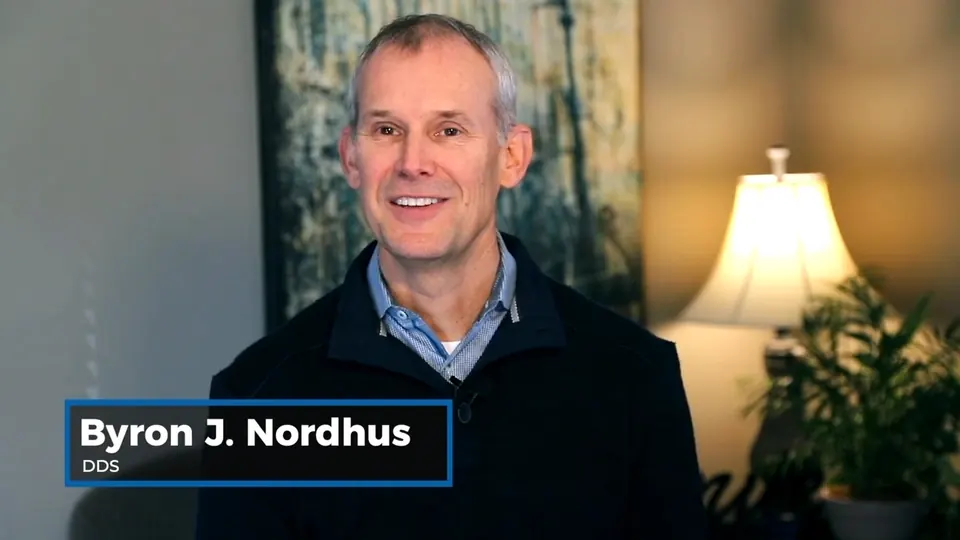 Poster frame from the practice&rsquo;s video &ldquo;About Dr. Byron J. Nordhus&rdquo;.